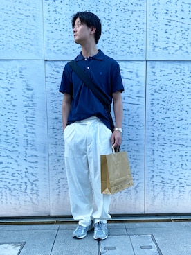 「アイテム（ポロシャツ）」を使った、Nakaharaさん（メンズ・176cm）の秋コーディネート