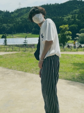 「WKNDRS（ウィーキャンドース）のアイテム」を使った、宇宙人さん（メンズ・166cm）の夏コーディネート