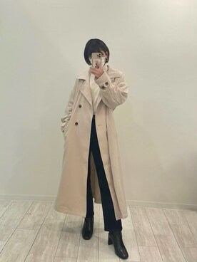 「#今日のコーデ」｜「アイテム（トレンチコート）」を使った、みづきさん（レディース・157cm）の春コーディネート