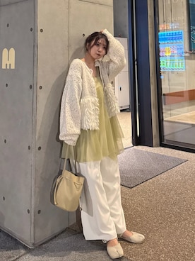 「ニットカーディガン」｜nacoさん（レディース・162cm・20代）の秋コーディネート