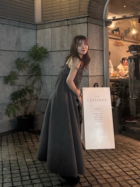 「アイテム（ワンピース/ドレス、ブラウン系）」を使った、nacoさん（レディース・162cm）の夏コーディネート