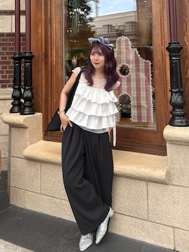 「アイテム（ローファー）」を使った、nacoさん（レディース・162cm・20代）の夏コーディネート