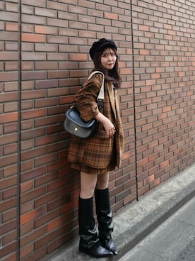 BEAMS GOLF チェック柄 セットアップ ニット ニットスカート