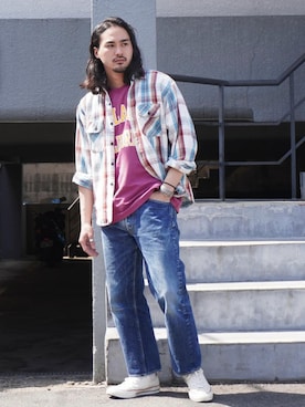 「SUGAR CANE（シュガーケーン）のアイテム」を使った、かとうまお | 経年変化委員会さん（メンズ・174cm）の春コーディネート