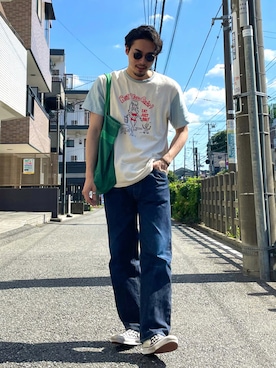 「SUGAR CANE（シュガーケーン）のアイテム」を使った、かとうまお | 経年変化委員会さん（メンズ・173cm）の夏コーディネート