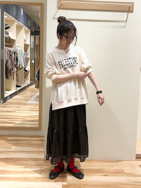 「Samansa Mos2 blue（サマンサモスモスブルー）のアイテム（トップス）」を使った、れなさん（レディース・167cm・20代）の秋コーディネート