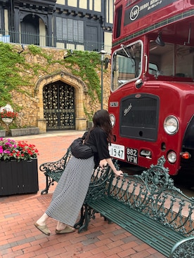 「Samansa Mos2 blue（サマンサモスモスブルー）のアイテム（トップス）」を使った、れなさん（レディース・167cm・20代）の夏コーディネート
