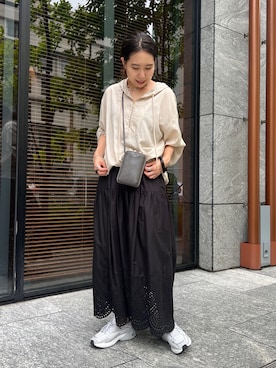 「DouDou（ドゥドゥ）の【adidas/アディダス】 ASTIR W（スニーカー、グレー系）」を使った、ayanaさん（レディース・162cm）の夏コーディネート