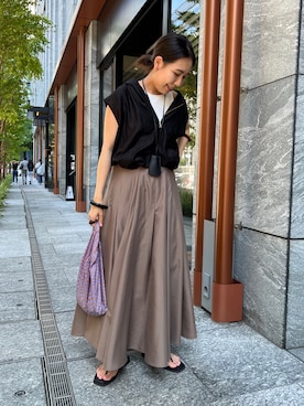 「UNIQLO（ユニクロ）のアイテム（シューズ、ブラック系）」を使った、ayanaさん（レディース・162cm）の夏コーディネート