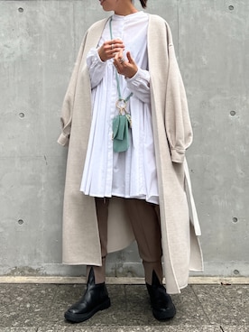 「ブラウスコーデ」｜「アイテム（その他アウター）」を使った、ayanaさん（レディース・162cm）の冬コーディネート