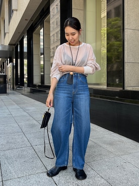 「秋先取りコーデ」｜「アイテム（スリッポン）」を使った、ayanaさん（レディース・162cm）の夏コーディネート
