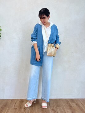 「アノラックパーカー」｜「アイテム（ノーカラージャケット）」を使った、ayanaさん（レディース・162cm）の春コーディネート