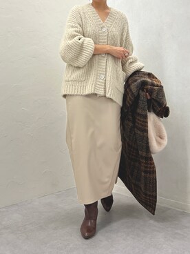 「カーディガンコーデ」｜「アイテム（その他アウター）」を使った、ayanaさん（レディース・162cm）の冬コーディネート
