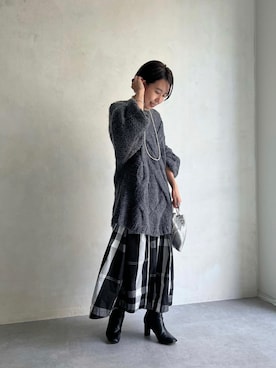 「ボリュームニット」｜「アイテム（アクセサリー）」を使った、ayanaさん（レディース・162cm）の秋コーディネート