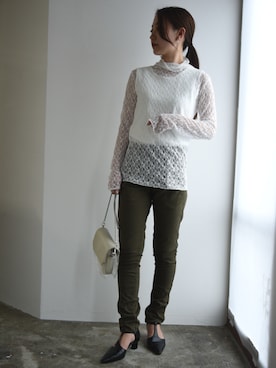 「and it_（アンドイット）のアイテム（トップス）」を使った、and it_staffさん（レディース・160cm）の春コーディネート