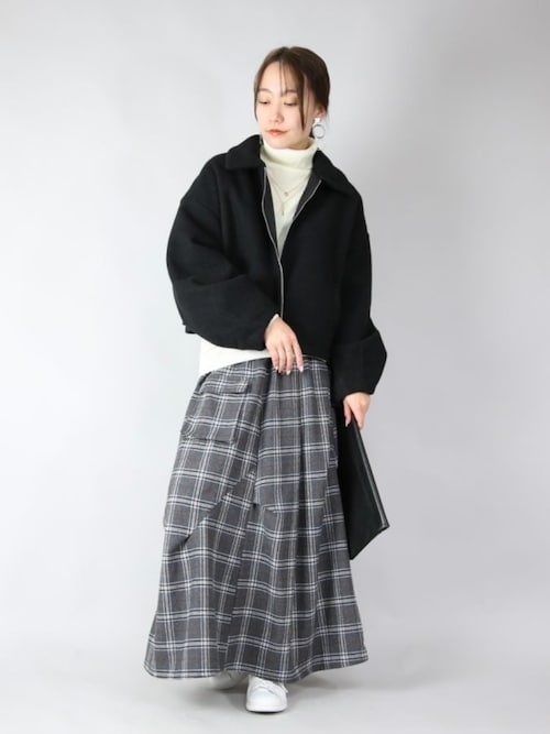 フェイクウールボリュームスリーブショートブルゾン