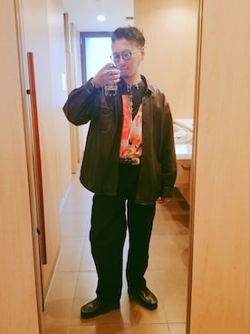 「FLAGSTUFF（フラグスタフ）のアイテム（トップス）」を使った、Y-DRAGONさん（メンズ・176cm）の秋コーディネート