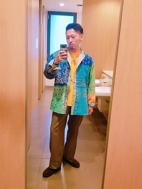 ネックレスを使った バンドカラーシャツ のメンズ人気ファッションコーディネート Wear