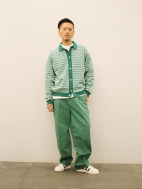「MONKEY TIME（モンキータイム）のアイテム（チノパンツ）」を使った、Y-DRAGONさん（メンズ・176cm）の春コーディネート