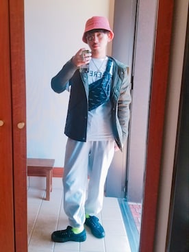 「KIJIMA TAKAYUKI」｜「アイテム（スウェットパンツ）」を使った、Y-DRAGONさん（メンズ・176cm）の春コーディネート