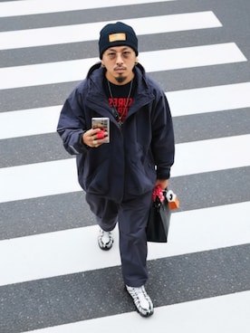 「アイテム（マウンテンパーカー）」を使った、Y-DRAGONさん（メンズ・176cm）の秋コーディネート