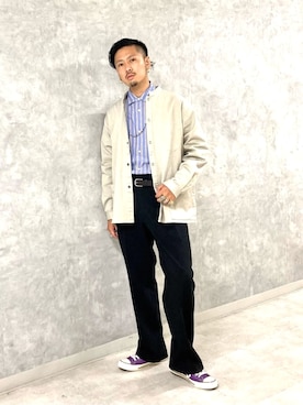 「Thingless（シングレス）のアイテム（パンツ）」を使った、Y-DRAGONさん（メンズ・176cm）の秋コーディネート