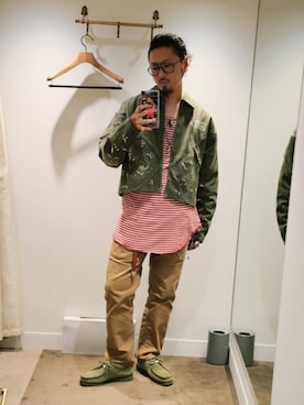 「アイテム（モカシン/デッキシューズ）」を使った、Y-DRAGONさん（メンズ・176cm）の秋コーディネート