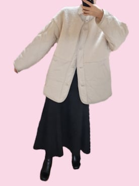 「アイテム（ノーカラージャケット）」を使った、MIZUKIさん（レディース・166cm）の秋コーディネート