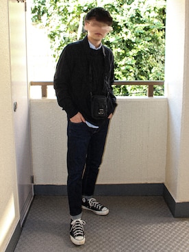 「新年一発目」｜「アイテム（スウェット）」を使った、しまんさん（メンズ・174cm）の冬コーディネート