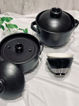 「212 KITCHEN STORE（トゥワントゥキッチンストア）のごはん土鍋 2合炊き BK（鍋/フライパン、その他）」を使った、nagiさん（レディース）の冬コーディネート