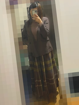 「natural couture（ナチュラルクチュール）のアイテム（ノーカラージャケット）」を使った、カナタさん（レディース・169cm）の冬コーディネート