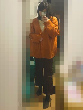 「AS KNOW AS plus（アズノゥアズプラス）のアイテム（パンツ）」を使った、カナタさん（レディース・169cm）の冬コーディネート