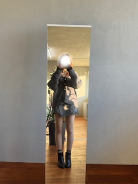 「アイテム（デニムスカート）」を使った、のんさん（レディース・162cm）の秋コーディネート