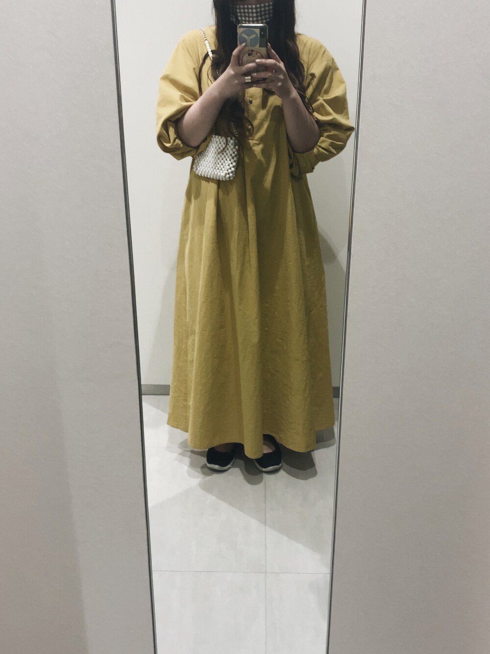 「ワンピース、vintage、used、ヴィンテージ、ユーズド、フランス」｜「PERNAのボリューム袖ロングワンピース（ワンピース、ホワイト系）」を使った、３９さん（レディース・160cm）の夏コーディネートの1枚目の写真