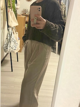 「152cm」｜「アイテム（スラックス）」を使った、ふるりさん（レディース・152cm）の春コーディネート