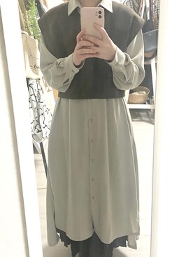 「152cm」｜「アイテム（シャツワンピース）」を使った、ふるりさん（レディース・152cm）の春コーディネート