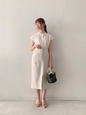 「Te chichi CLASSIC（テチチクラシック）のアイテム（トップス）」を使った、sakiさん（レディース・163cm）の夏コーディネート