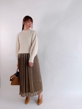 「オーガンジー」｜「アイテム（その他）」を使った、sakiさん（レディース・163cm）の冬コーディネート