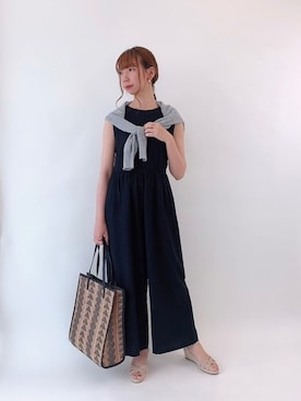 「Te chichi（テチチ）のアイテム（サロペット/オーバーオール）」を使った、sakiさん（レディース・163cm）の夏コーディネート
