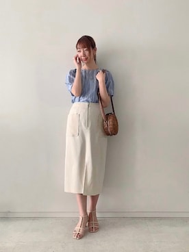 「Te chichi CLASSIC（テチチクラシック）のアイテム（トップス）」を使った、sakiさん（レディース・163cm）の夏コーディネート