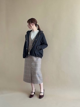 「Te chichi（テチチ）のアイテム（マウンテンパーカー）」を使った、sakiさん（レディース・163cm）の冬コーディネート