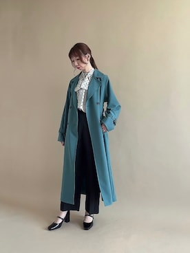 「Te chichi（テチチ）のアイテム（ステンカラーコート）」を使った、sakiさん（レディース・163cm）の秋コーディネート