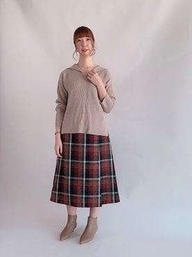 「台形スカート」｜sakiさん（レディース・163cm）の冬コーディネート