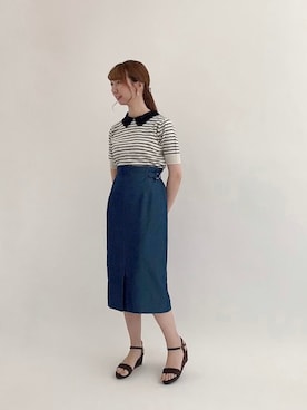 「ウェッジソール」｜「アイテム（その他）」を使った、sakiさん（レディース・163cm）の夏コーディネート