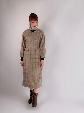 「Te chichi CLASSIC（テチチクラシック）のアイテム（ワンピース/ドレス）」を使った、sakiさん（レディース・163cm）の秋コーディネート