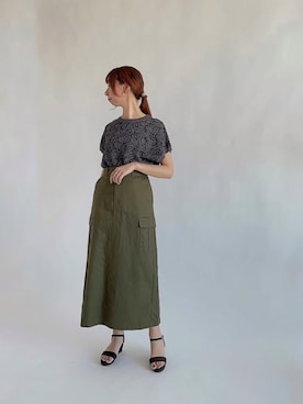 「カーゴスカート」｜「アイテム（その他）」を使った、sakiさん（レディース・163cm）の秋コーディネート
