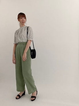 「ウェッジソール」｜「アイテム（その他）」を使った、sakiさん（レディース・163cm）の夏コーディネート