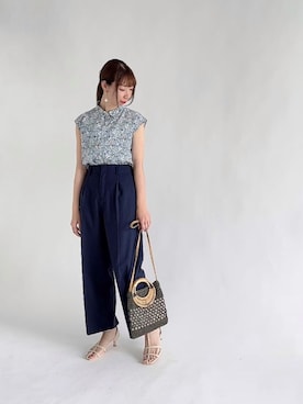 「襟付きトップス」｜「アイテム（その他）」を使った、sakiさん（レディース・163cm）の秋コーディネート
