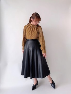 「柄物」｜「アイテム（その他）」を使った、sakiさん（レディース・163cm）の秋コーディネート