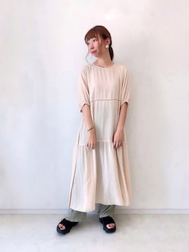 「Samansa Mos2 blue（サマンサモスモスブルー）のアイテム（パンツ）」を使った、sakiさん（レディース・163cm）の秋コーディネート